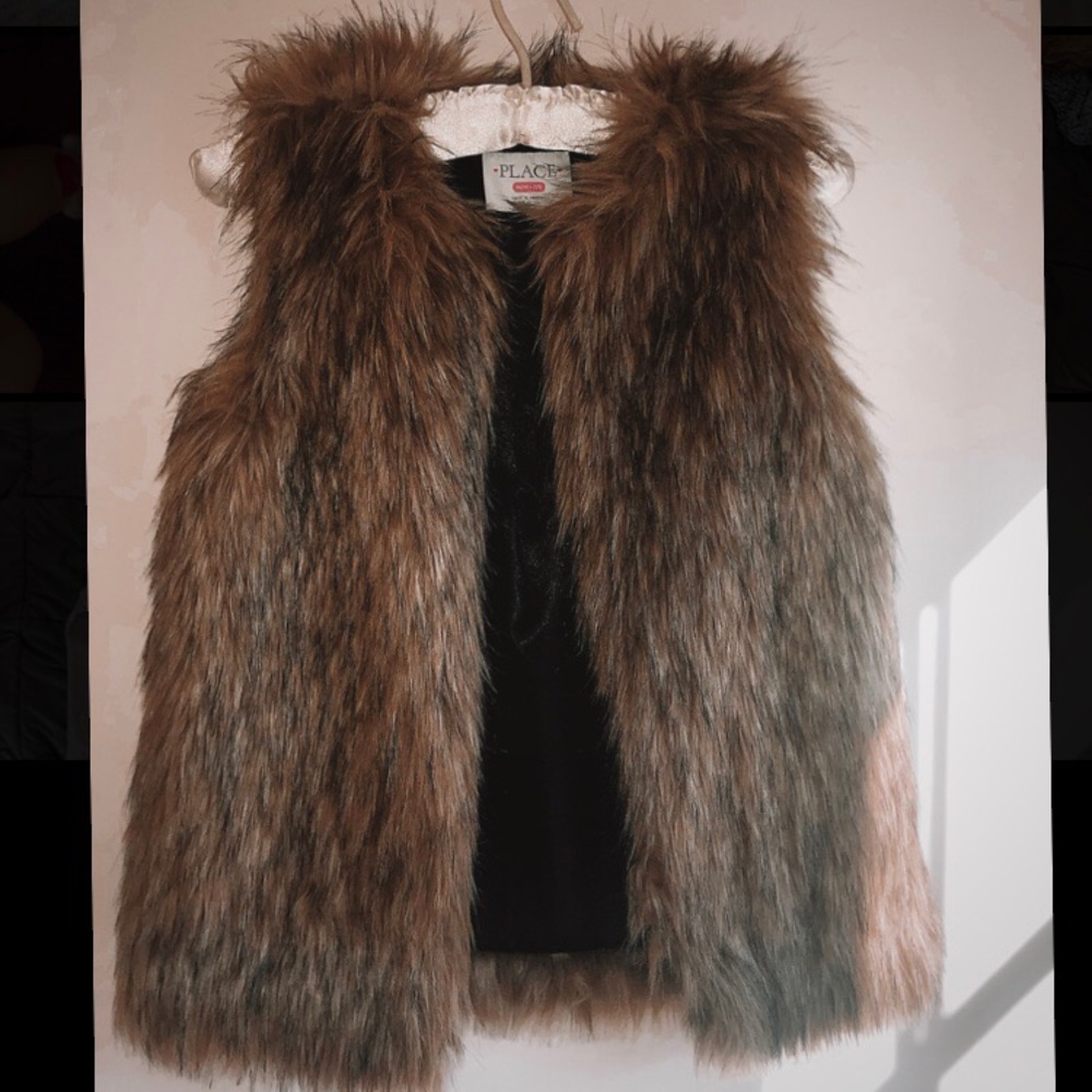 Faux fur children vest